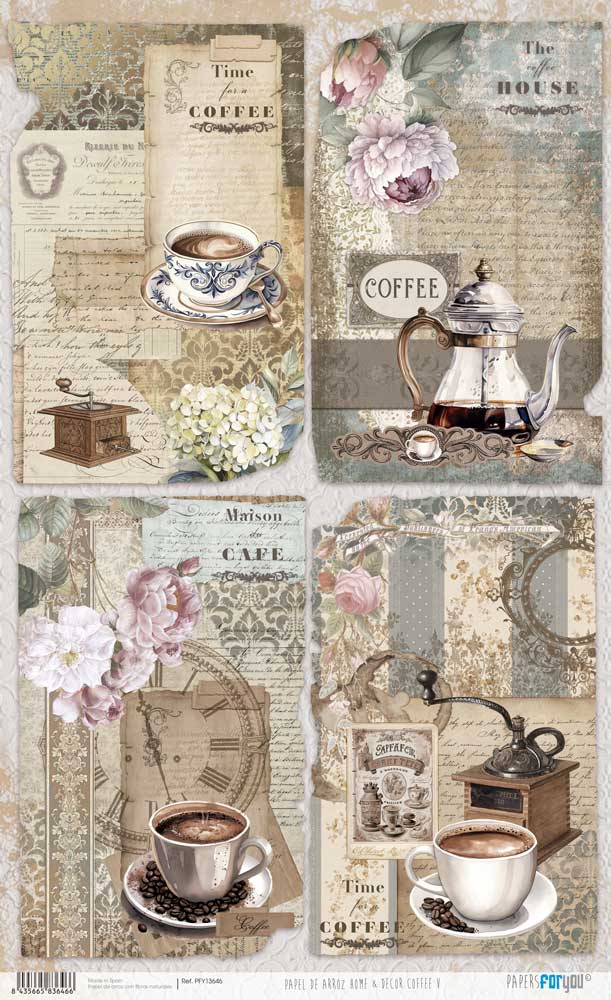 Papel de Arroz 54X33 Home & Decor Coffee V