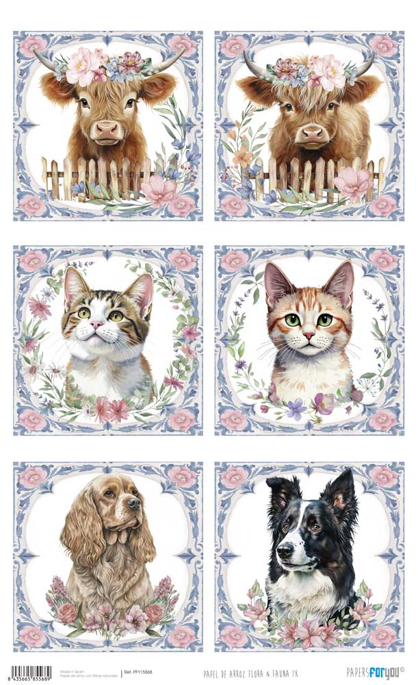 Papel de Arroz 54X33 Flora & Fauna IX