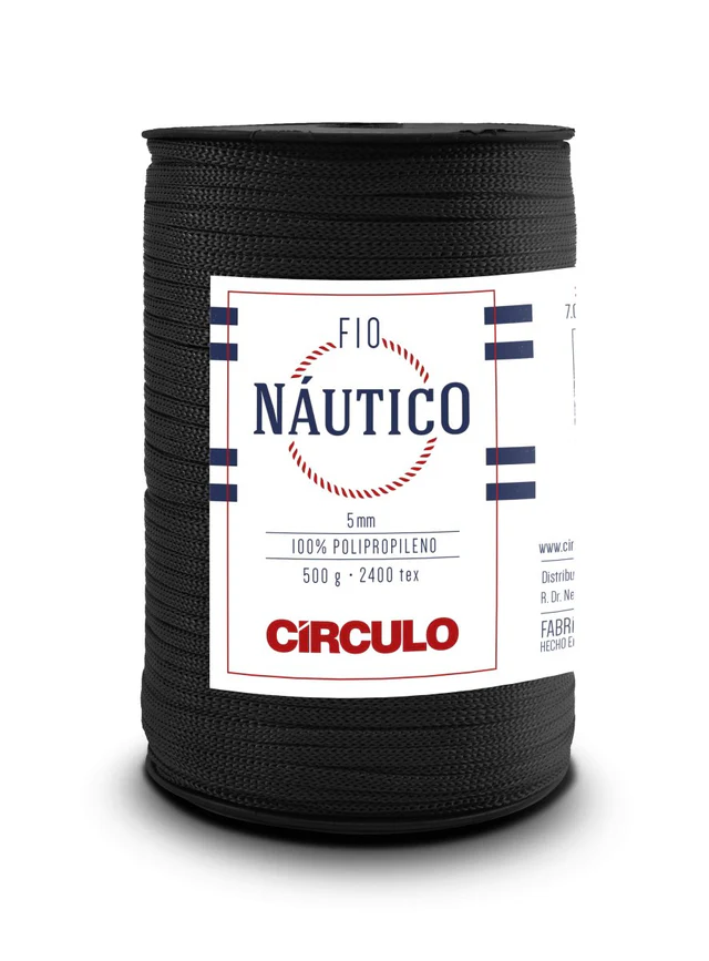 Circulo Fio Nautico 5mm – Cordón de polipropileno, 208m / 500g Negro