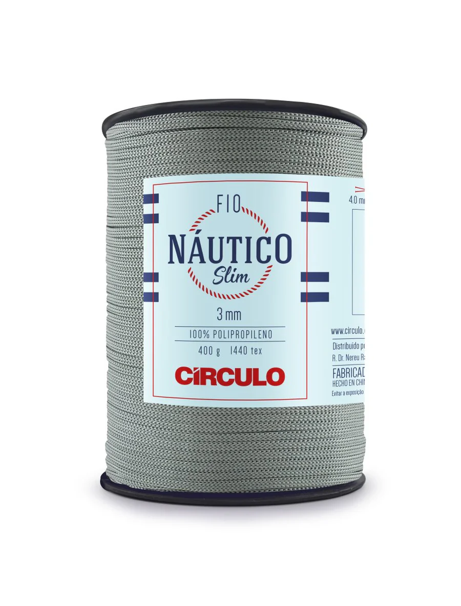 Circulo Fio Nautico Slim 3mm – Hilo Cordón de Polipropileno, 278m/400g Gris