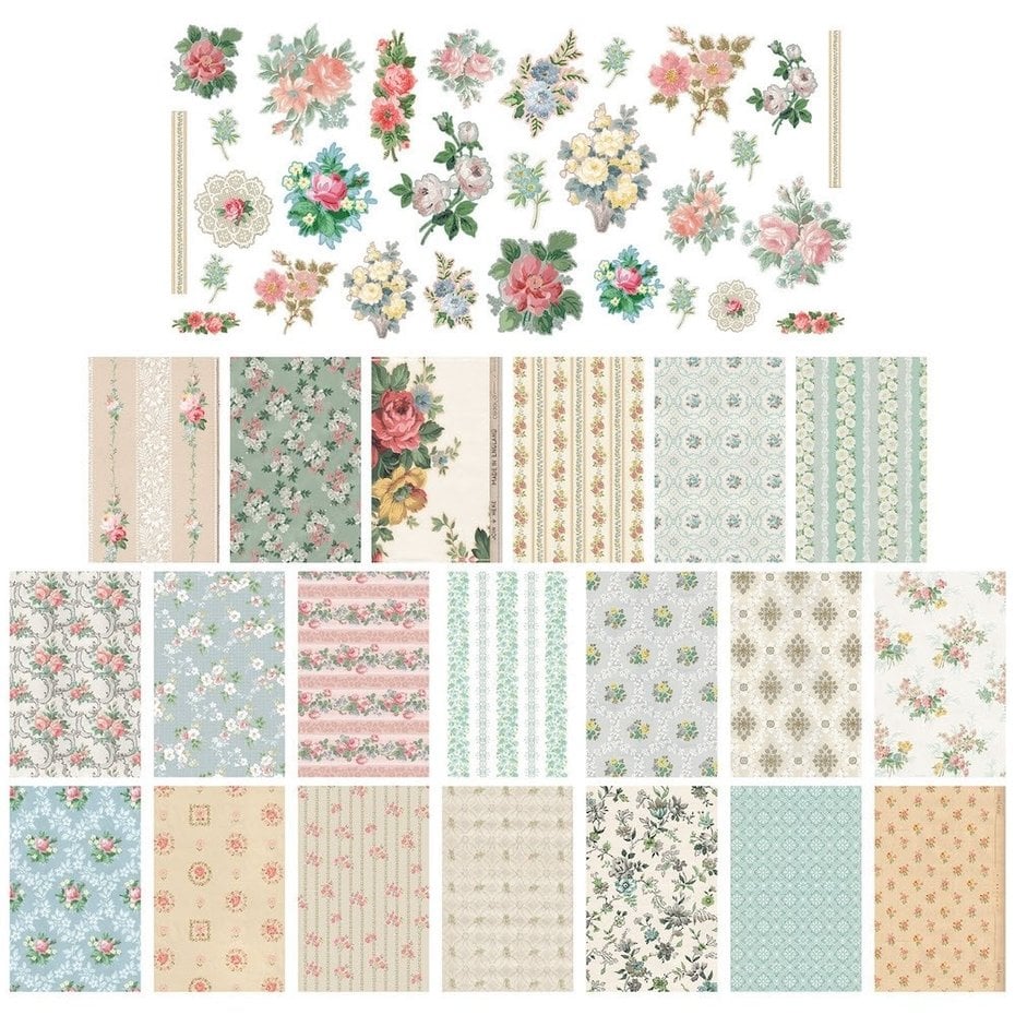 Tim Holtz Worn Wallpaper Scraps - Imagen 2