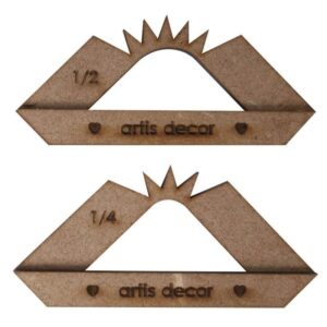 JUEGO DE ESCUADRAS REDONDEADAS 1/4" Y 1/2" PARA ENCUADERNACION