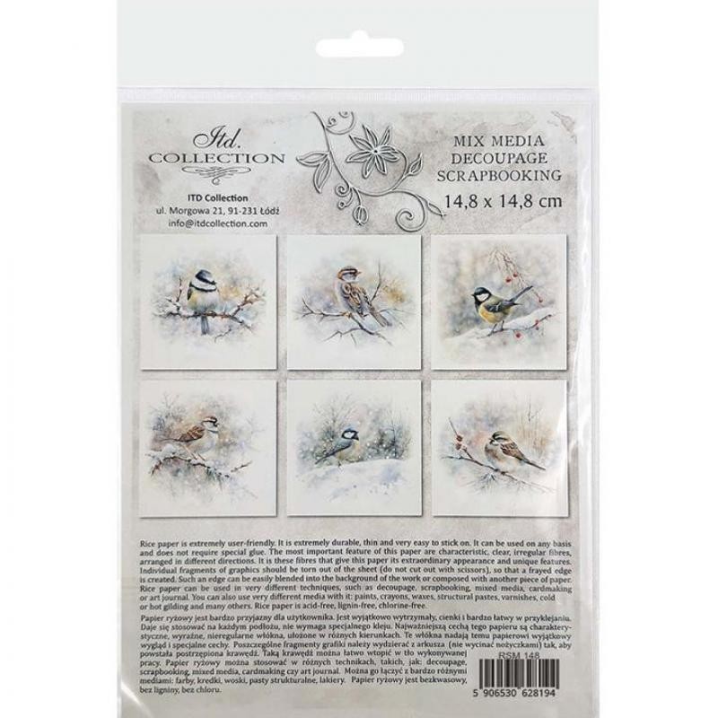 Set de 6 Hojas Mini Papel de Arroz ITD RSM148 - Imagen 2