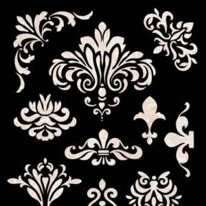 Stencil A Cat's Secret Mask Baroque Ornaments
