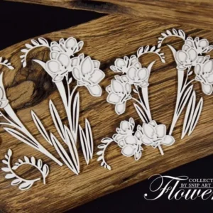 Chipboard Flowers – Freesias – layered