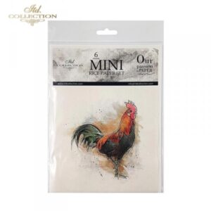 Set de 6 Hojas Mini Papel de Arroz ITD RSM004