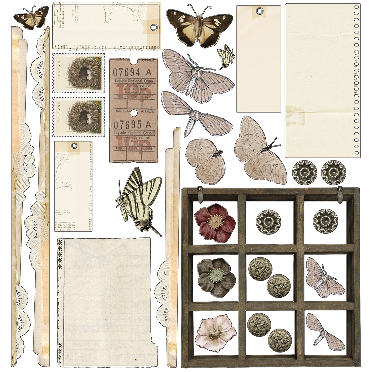 49 And Market Collection Pack 12"X12"-Vintage Artistry Natural - Imagen 3