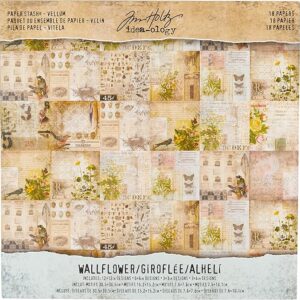 Tim Holtz Idea-Ology Vellum Paper Stash 12″X12″ 18/Pkg – Wallflower