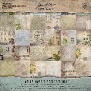 Tim Holtz Idealogy paper pad – Wallflower (12 by 12 inch) – 36 sheets