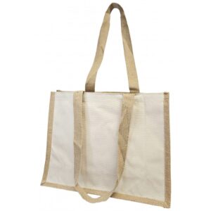 Bolsa nature Yute y algodón asas 39x31,5x16cm