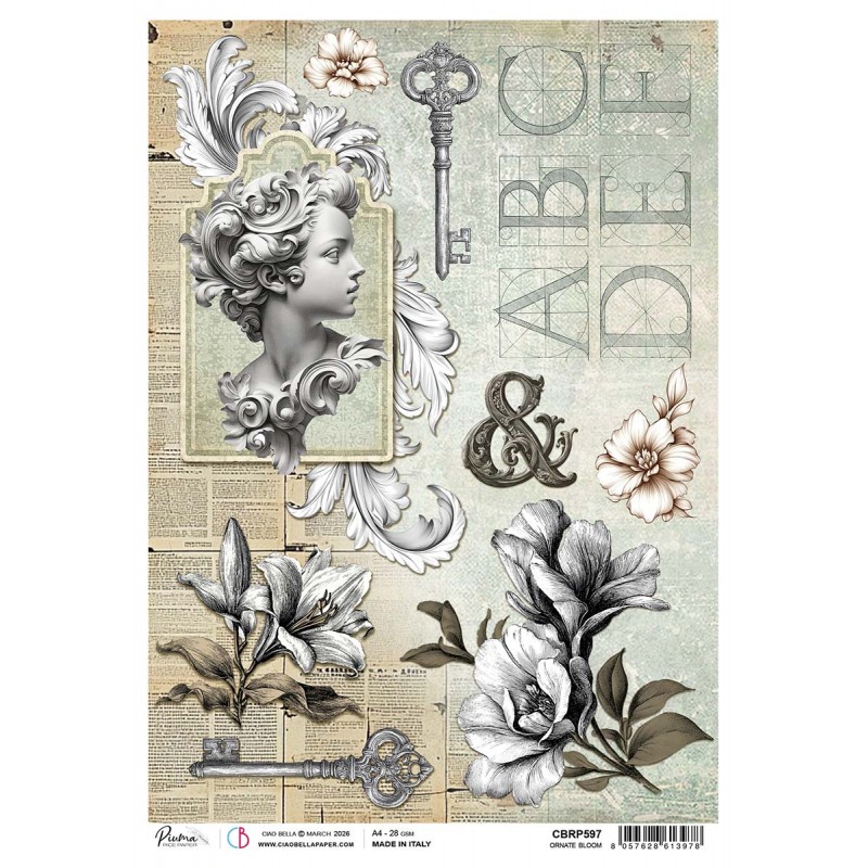 Rice Paper A4 Ornate Bloom