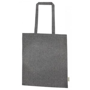 Bolsa algodón reciclado ANTRACITA 38x42x8 cm