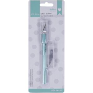 ESTILETE ALUMINIO COLOR MINT + 2 CUCHILLAS REPUESTO ARTIS DECOR