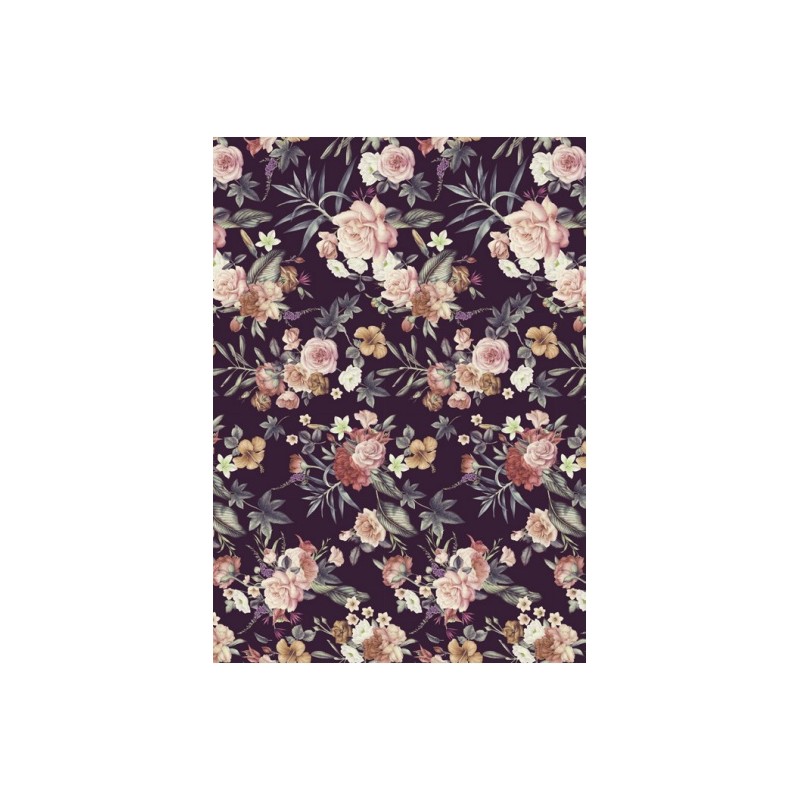 Papel de Arroz FLORES FONDO OSCURO