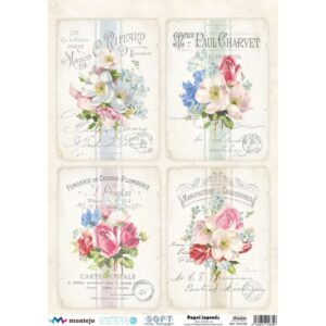 Papel de Arroz SOFT A3 FLORES VINTAGE 1