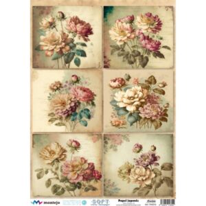 Papel de Arroz SOFT A3 FLORES VINTAGE 5