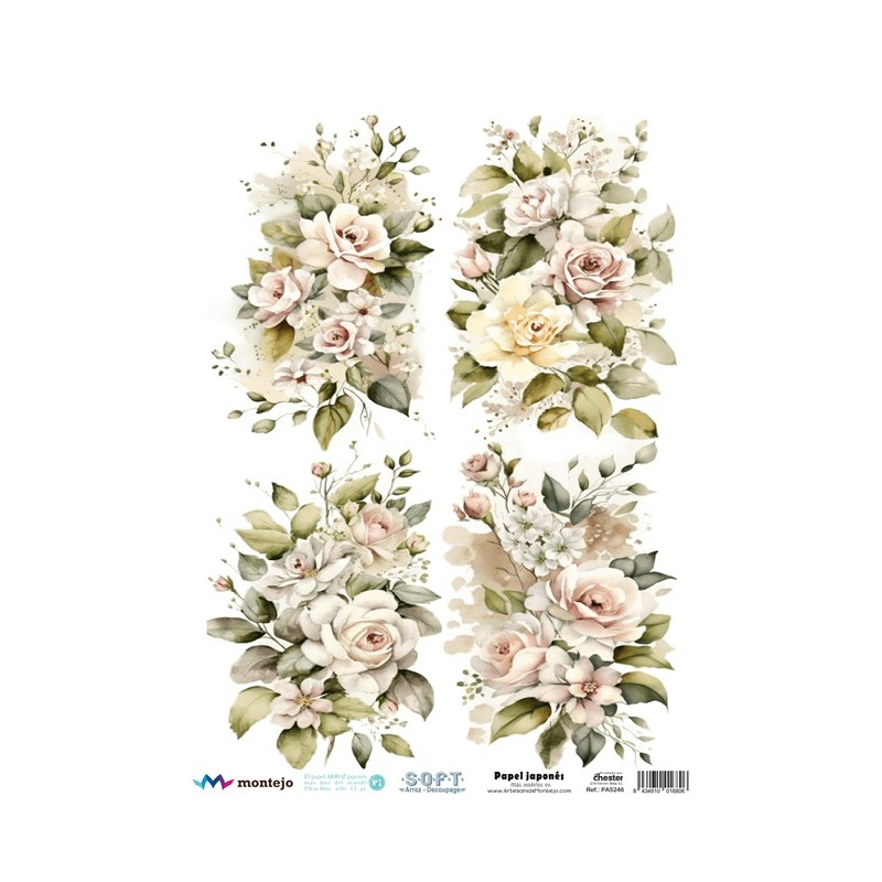 Papel de Arroz SOFT A3 FLORES VINTAGE 6