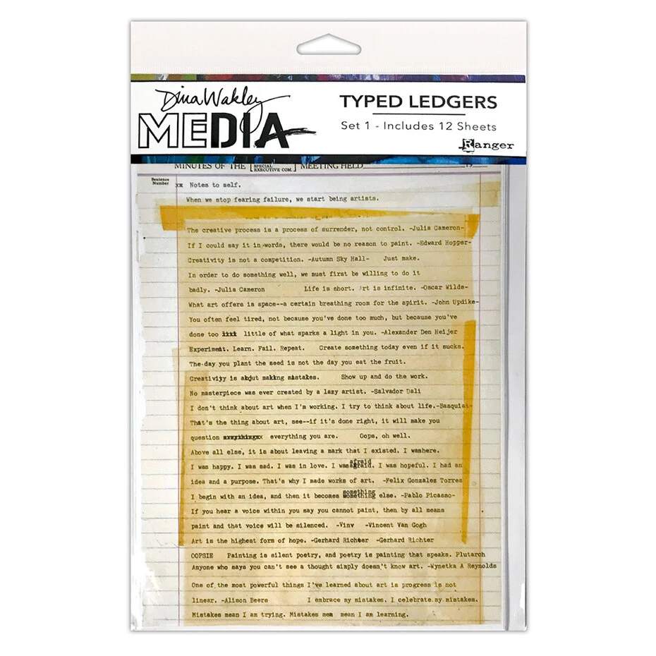 Dina Wakley MEdia Typed Ledgers Set 1 (12sheets)