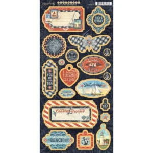 Graphic45 -Catch of the Day Collection - Chipboard