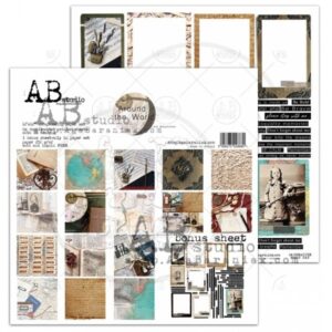 Set 8x scrapbooking papers "Around the world"- 30x30+bonus page
