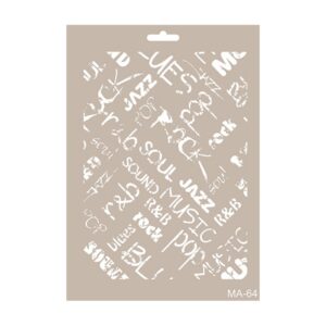 Stencil Mix Media PALABRAS MÚSICA
