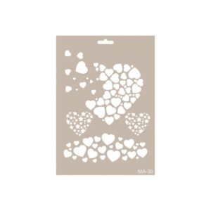 Stencil Mix Media CORAZONES