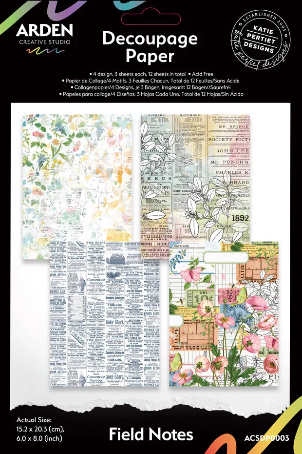 Field Notes 6x8 Inch Decoupage Paper (12pcs)
