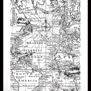 Maker Series 4x6 Inch Background Stamp Set World Traveler by Katie Pertiet