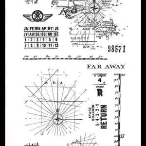 Maker Series 4x8 Inch Clear Stamp Set Charted Adventures by Katie Pertiet