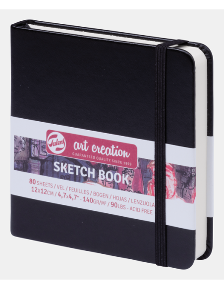Sketchbook 12x12 cm Tapa Negra- Art Creation