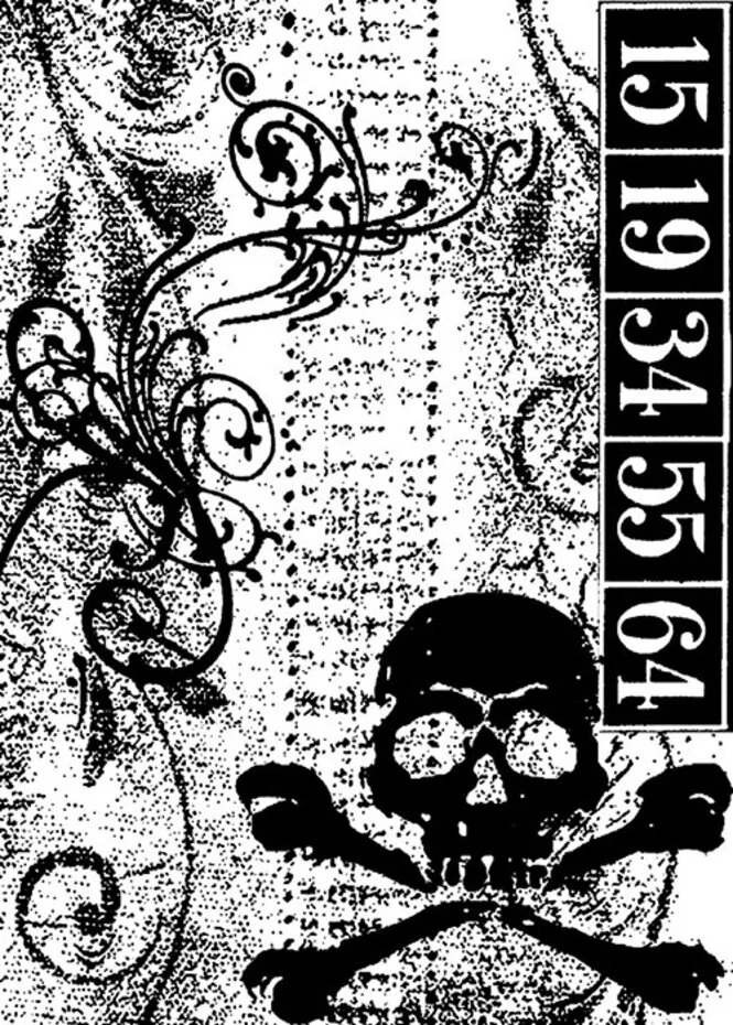 Skull Tim Holtz Components Cling Mount Collage Stamp